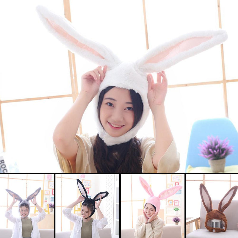 Cute Girls Hat Plush Rabbit Bunny Ears Hat Earflap Cap Head Warmer Photo Supplies