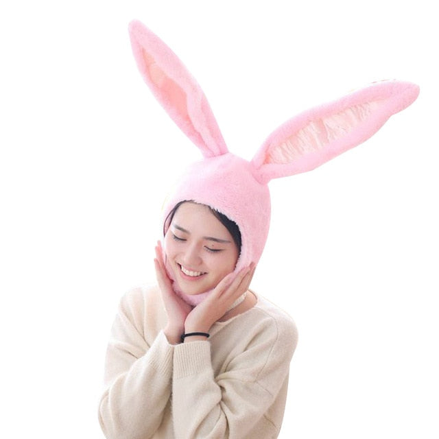 Cute Girls Hat Plush Rabbit Bunny Ears Hat Earflap Cap Head Warmer Photo Supplies