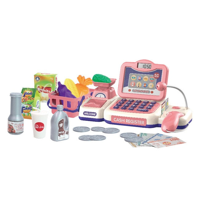 Vegetables Fruits Supermarket Counter Simulation Gifts Checkout Shop Pretend Play Cash Register Toy Parents Children Cashier