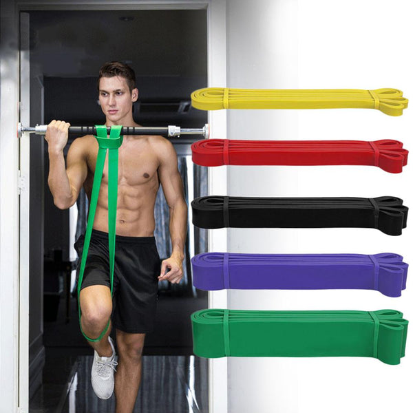 5 Colors Yoga Resistance Rubber Bands Indoor Outdoor Fitness Equipment 6.4mm - 45mm Pilates Sport Training Workout Elastic Bands