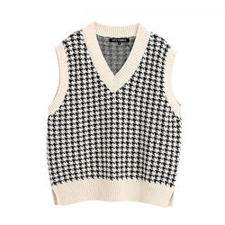 KPYTOMOA Women 2020 Fashion Oversized Knitted Vest Sweater