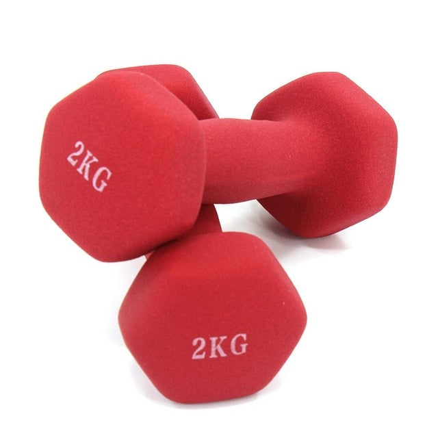 Dumbbells plastic for women, dumbbell Fitness lasting, with style, smooth surface, from 3 kilos, portable optional, 2 pieces