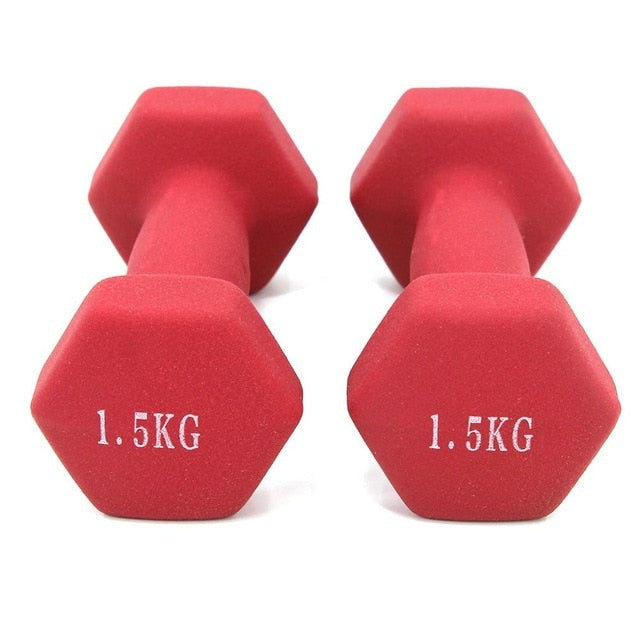 Dumbbells plastic for women, dumbbell Fitness lasting, with style, smooth surface, from 3 kilos, portable optional, 2 pieces