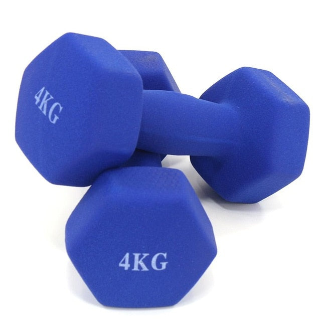 Dumbbells plastic for women, dumbbell Fitness lasting, with style, smooth surface, from 3 kilos, portable optional, 2 pieces