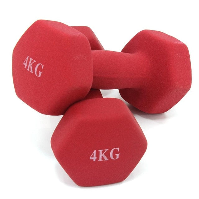 Dumbbells plastic for women, dumbbell Fitness lasting, with style, smooth surface, from 3 kilos, portable optional, 2 pieces