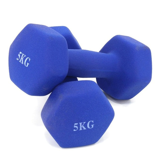 Dumbbells plastic for women, dumbbell Fitness lasting, with style, smooth surface, from 3 kilos, portable optional, 2 pieces