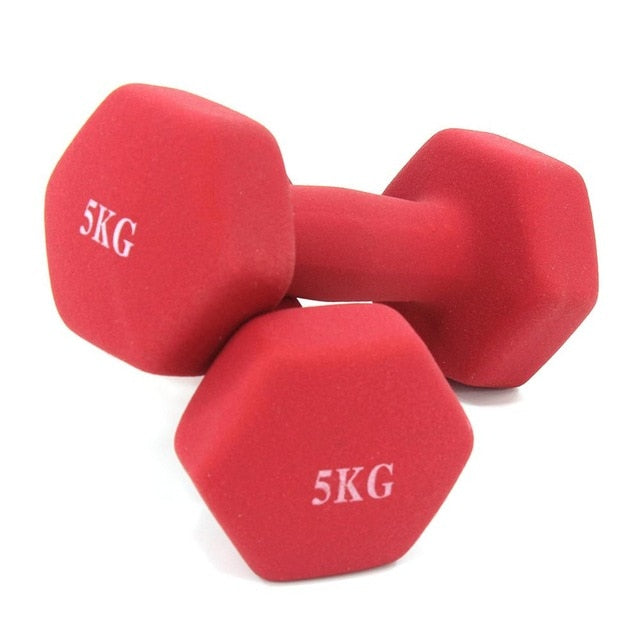 Dumbbells plastic for women, dumbbell Fitness lasting, with style, smooth surface, from 3 kilos, portable optional, 2 pieces