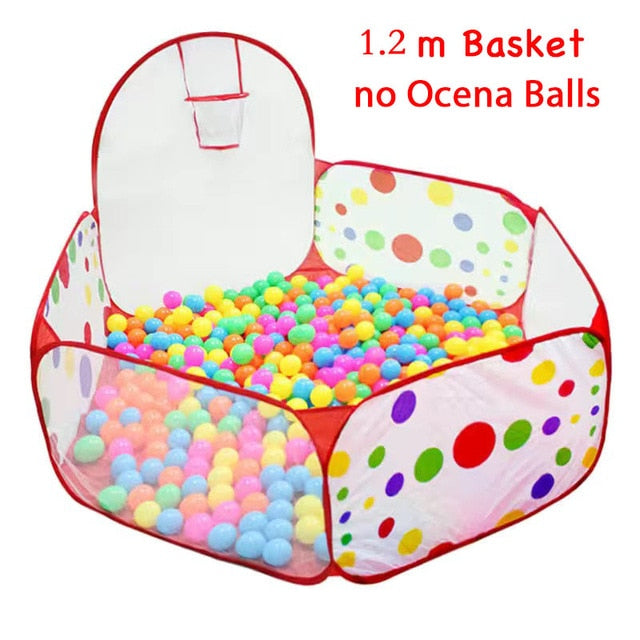 1.5M Portable Baby Playpen Children Ball Pit with Basketball Hoop Kids Dry Ball Pool Folding Indoor Outdoor Ballenbak Toys