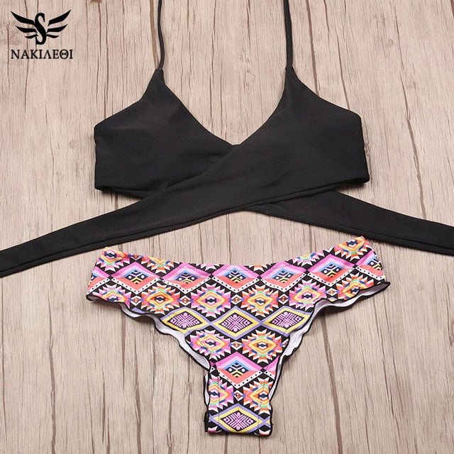 Cross Brazilian Bikinis Women Swimwear Swimsuit Push Up