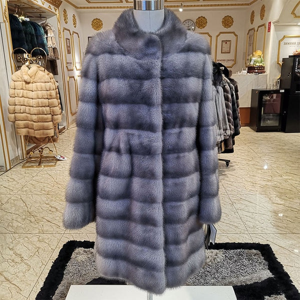 l furs women's  fur coat Fashion Slim Fur mink coat